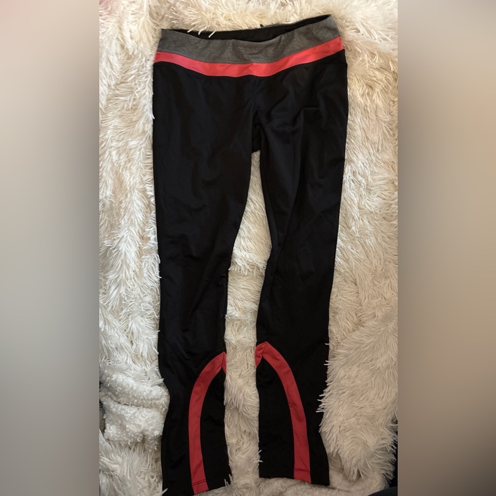 Free Spirit Black & Pink Active Leggings (L)